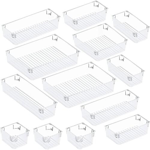 Desk Drawer Storage Box Set 5 Sizes of Multifunctional Dressing Table and Desk Drawer Storage Box,for Makeup Kitchen