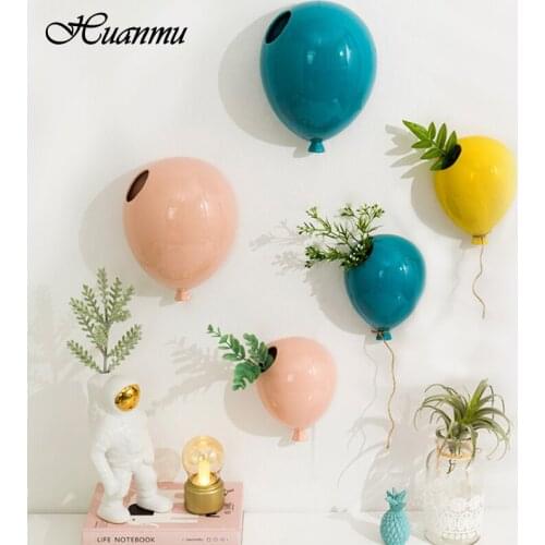 American Ceramic Balloon Wall Hanging Decoration Cake Ice Cream Shop Wall Creative Vase Kindergarten Wall Multipurpose Pendant