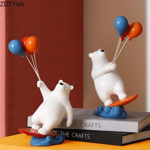 Cute Polar Bear Wall Hanging Ornaments Kindergarten Kids Room Decoration Ornaments Balloon Polar Bear Nordic Home Decor Modern