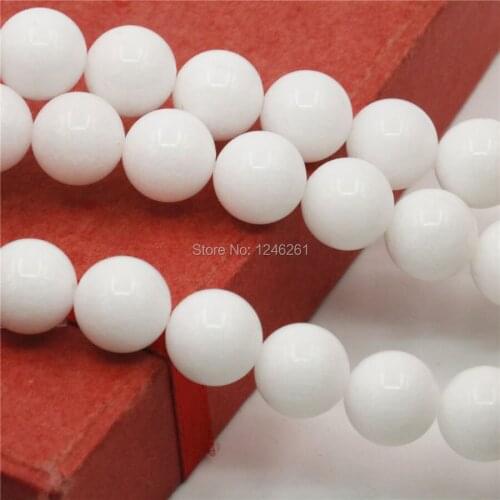 4mm 6mm 10mm 12mm New Hot Sale White Chalcedony Stone Loose Beads Round Diy Crafts Fashion Jewelry Making Crystal Gifts 15inch