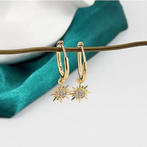 New Arrival Gold Silver Plated Fashion Classic Geometric Women Dangle Earrings Asymmetric Earrings Of Star Female Korean Jewelry