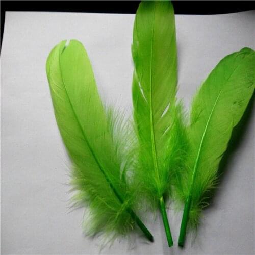New Stylish Hot Sale 500pcs/lot 15-20cm green Natural Feather Goose For Craft/ Hats/Floral Arrangement Material Accessories
