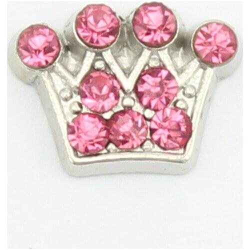 Wholesale Diy Charms Hot Sale April White Crown Crystals Floating Charms for Memory Photo Glass Locket