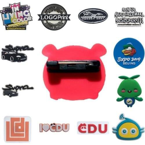 Personalized Customization PVC Brooches Your Own Design Business Logo Custom Design Pins Brooch Pins Badge for wholesale