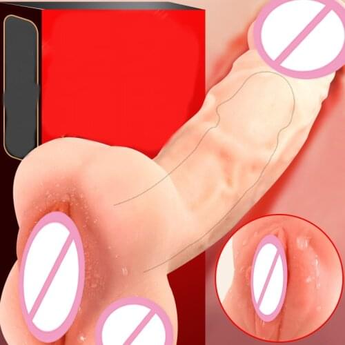 Realistic Penis Extender Sleeve Sex Condom for Men Masturbation Pussy Fake Ass Penis Enlarger Dildo for Couples, Gay Sex Toys