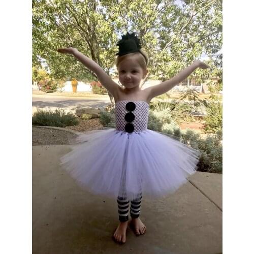 Baby Kids Girls Christmas Dress White Party Tutu Dress Snowman Olaf Cosplay Costume Tulle Princess Girl Dresses With Headband