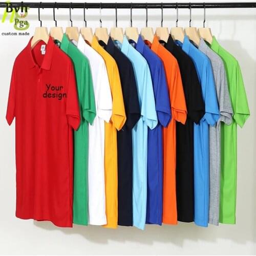Custom logo polo shirt men and women casual work polo shirt printing logo picture text top