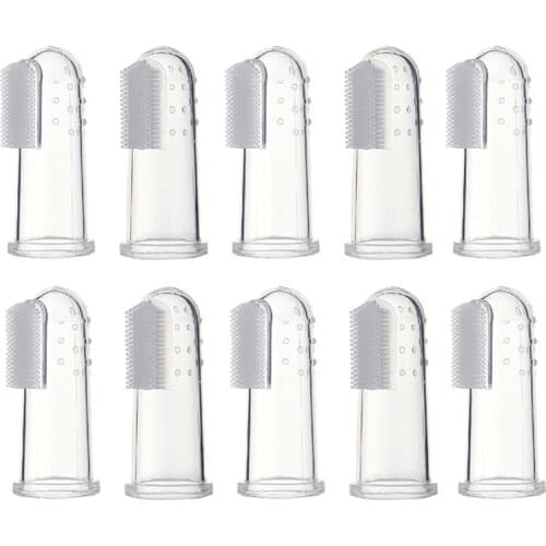 1/10 Pcs Soft Pet Finger Toothbrush Baby Infant Teeth Brush Teddy Dog Brush Soft Tooth Brush Bad Breath Tartar Teeth Care