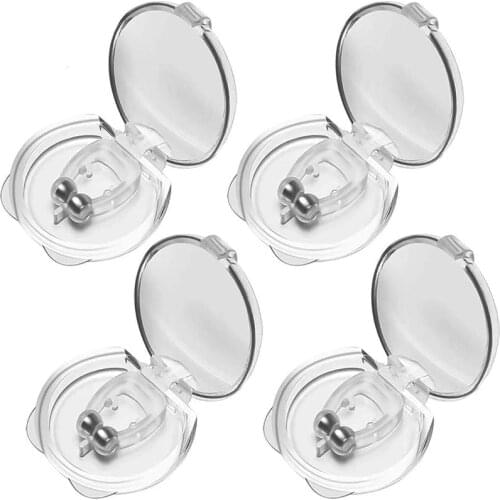 Silicone Magnetic Anti Snore Stop Snoring Nose Clip Sleep Tray Sleeping Aid Apnea Guard Night Device with Case for Quit Sleeping