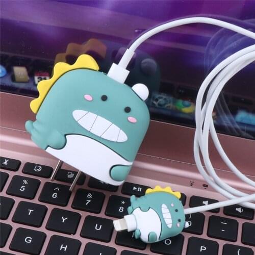 Cartoon Cable Bite Protector Anime Winder Organizer Holder For IPhone 12 Fast Charging Cable Data Line Cord Protective Case