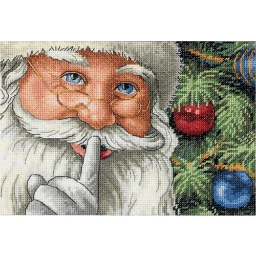 COTTON Lovely Counted Cross Stitch Kit Santas Secret Christmas Father Santa Gift Gifts dim 08799