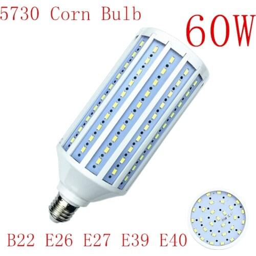 Light Bulb B22 E26 E27 LED Lamp E39 E40 LED Bulb SMD5730 110V 220V 60W 170Leds Corn Bulb Light Bulb High brightness Corn Light