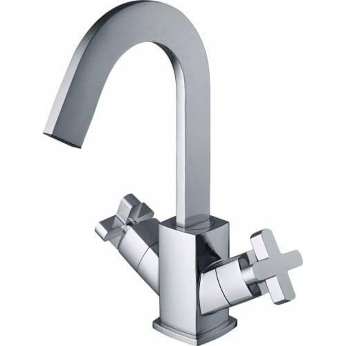 Unique design high quality Solid Brass Chrome Polished Two Handle Classical bathroom basin Faucet Hot and cold water mixer tap