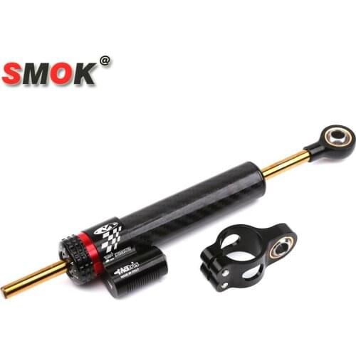 SMOK Universal Motorcycle Adjustable Steering Damper Carbon Fiber Grain Stabilizer For Yamaha MT10 MT 07 MT-09 XMAX NMAX 342mm