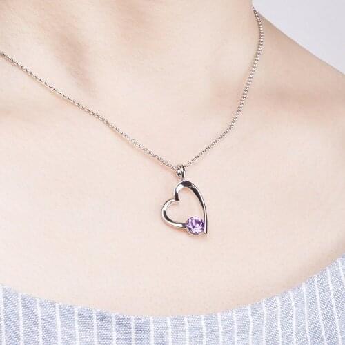 11.11 Sale Heart Necklace for Women Famous Brand Design White Gold Color Plated with Genuine Austria Crystal Jewlery Bijoux Gift