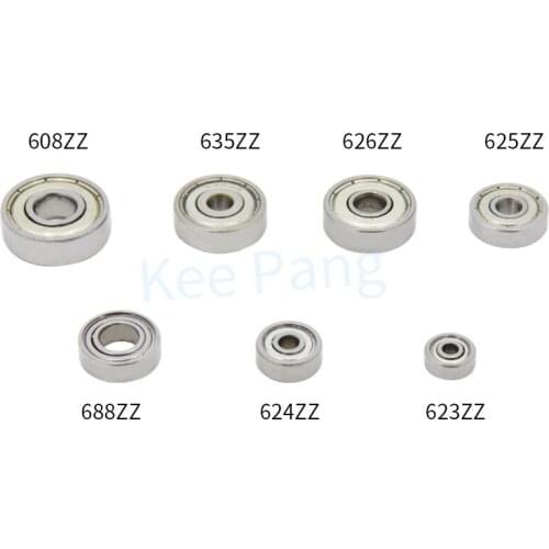 10pcs 608zz 623zz 624zz 625zz 626zz 635zz 688zz Deep Groove Bearings Carbon Steel Ball bearing for DIY Hardware&3d printer parts