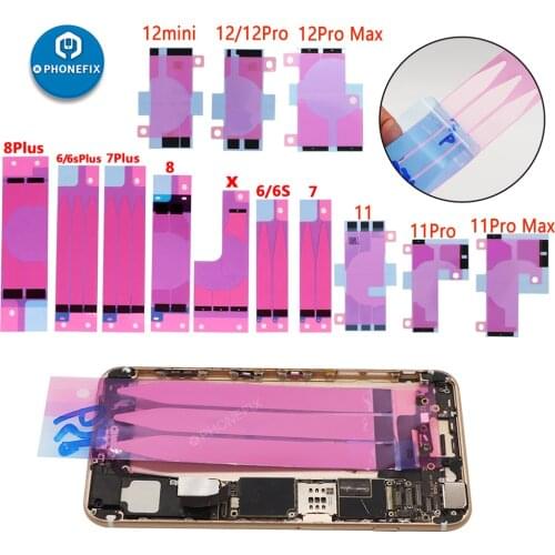 10pcs Battery Repair Kit Heat Sink Sticker Tape Adhesive Sticker Strips Glue Replacement Parts for iPhone 6 6P 6S 7 7P 8 8P X