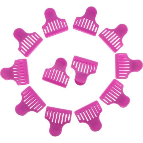 12 Pieces Plastic Hair Claw Salon Hairdressing Clips Clamps Grips Set