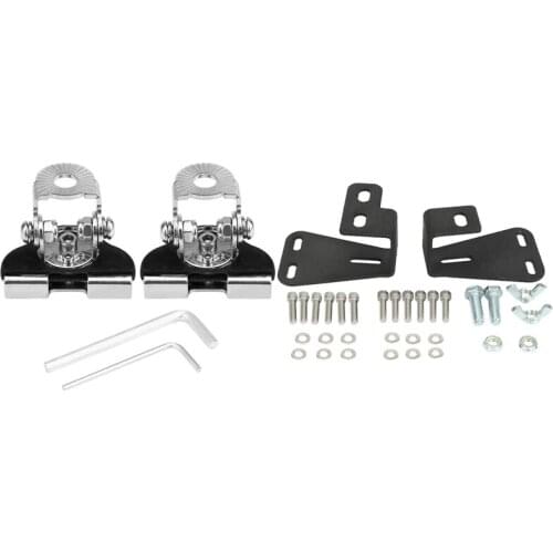 2Pcs Universal Hood Mount Led Light Bar Brackets & 2Pcs High Lift Jack Mount Hinge for Jeep Wrangler CJ 1944-1986