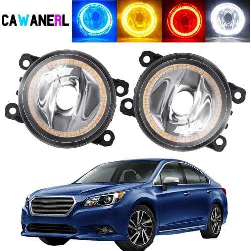 2 X Angel Eye Fog Light Assembly For Subaru Legacy 2010-2018 Car Front Bumper Halo Ring Fog Daytime Running Lamp DRL 20W 12V