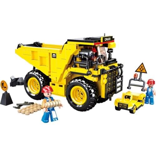 416Pcs SLuban Building Blocks 0806 Mine Transporter Truck Assembly Model Boy Assembly Toy Gifts