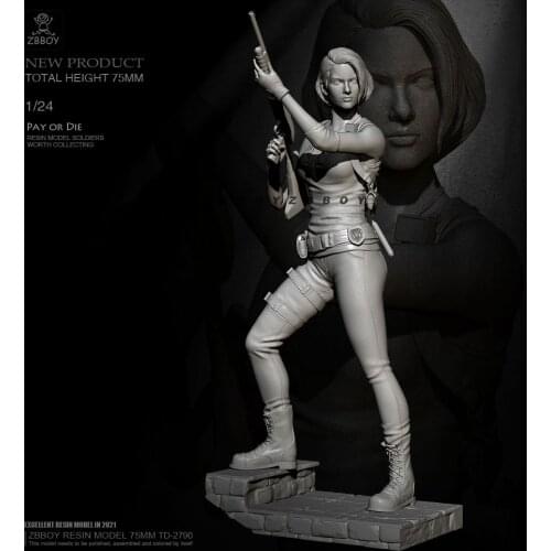 75mm 1/24 Resin figure model kits DIY beauty self-assembled TD-2790