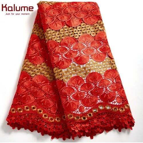 Kalume African Guipure Cord Lace Fabric 5 Yards Nigerian Cord Fabric High Quality Embroidery For Diy Dress Sew Wedding F2546