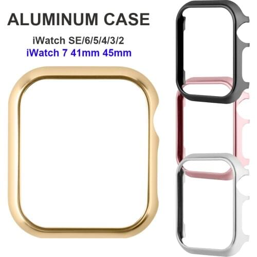 Accessories for Apple Watch Case 44mm Metal Bumper Protective Cover Frame for iWatch SE Series 6/5/4 Cases Aluminum Gold 2021