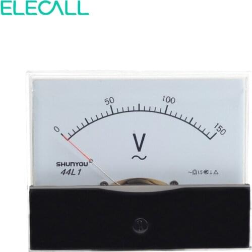 ELECALL 44L1 150V Plastic Housing Panel Meter Analog Volt Meter AC 0-100V
