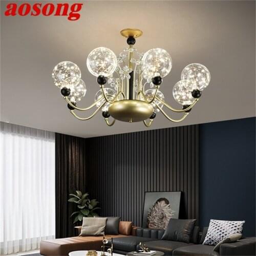 AOSONG Chandeliers Light Modern LED Branch Pendant Lamp Flower Home Fixture for Living Room Decoration