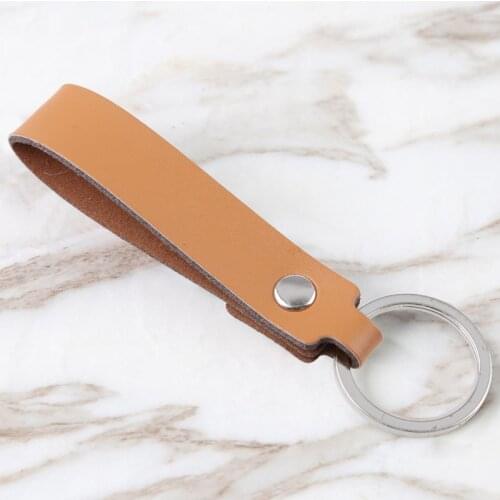 POB Key Holder Handmade Genuine Leather Sliver Key Ring Lanyard Keychain Jewelry
