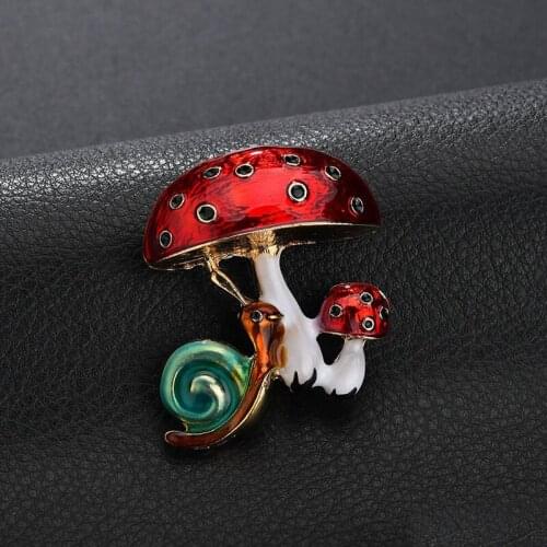 YADA High Quality Mushroom Snail Pins&Brooches for Women Men Clothes Scarf buckle collar jewelry pins Snail Brooches BH200033