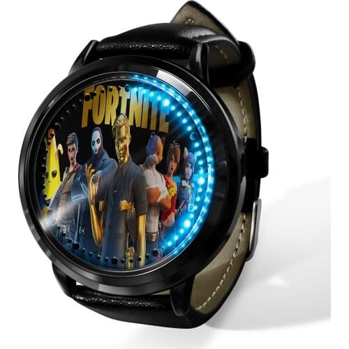 Fortnite LED Touch Screen Watch Mens Boy Anime Creative Fashion Fortress Night Student Waterproof Luminous Watch Childrens Gift