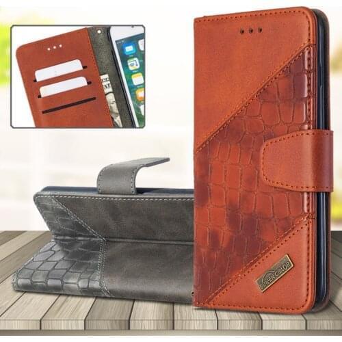 For Huawei Y9 Y7 Y6 Y5 Prime 2019 Y6s Fashion Crocodile Pattern Splice Leather Case Wallet Card Holder Stand PU Flip Phone Cover