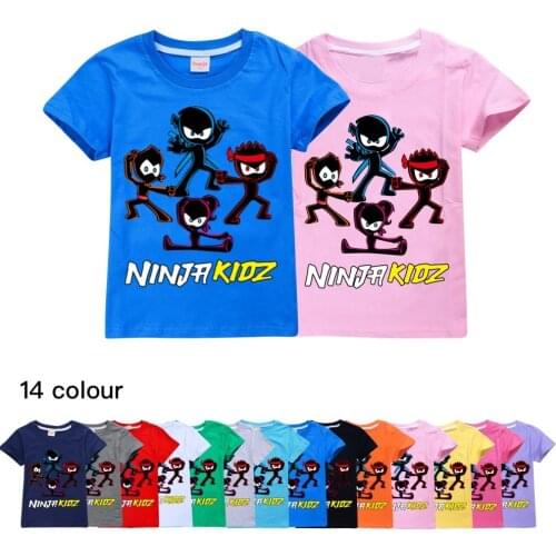 NINJA KIDZ Toddler Girl Summer Clothes 2021 Teen Girls Clothing Cotton Boys Tshirt Boutique Kids Clothing O-Neck Boys Tops Shirt