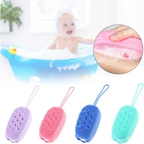 Baby Kids Fast Foaming Bath Brushes Soft Silicone Scrubbing Cute Bear Comfortable Children Rubbing Body Wash Brush Dropship