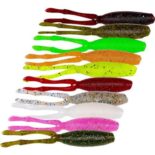 YUZI 10pcs/lot Artificial Fishing Lure Soft Lure 6g/9cm Shad Carp Baits Swimbait 10 Colors Fishing Silicone Rubber