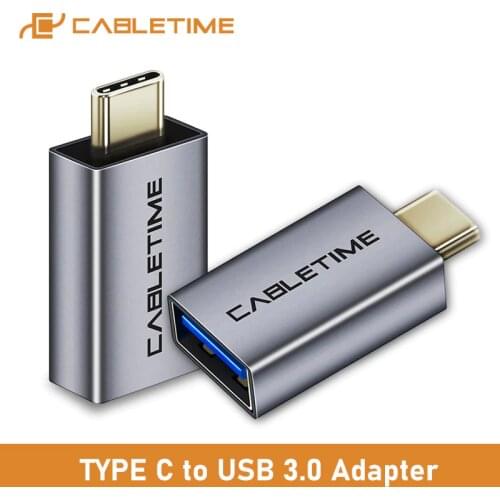 CABLEIME Type C OTG 60W USB3.0 A Female to Type-C Adapter Charging Sync Converter for Huawei Mate30 pro P40 Tablets C011
