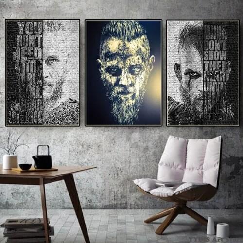 King Ragnar Lothbrok Canvas Painting Abstract Poster Prints Home Decoration Sofa Wall Art Picture For Bedroom Modern Home Decor