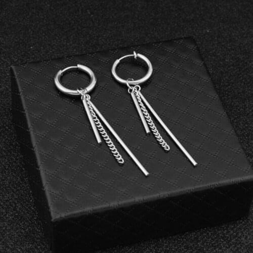 Kpop Jewelry Single Stainless Steel Cylindrical Pendant Earring 2021 New Bangtan Boys Jung Kook Earrings Fashion Jewelry BTS-701