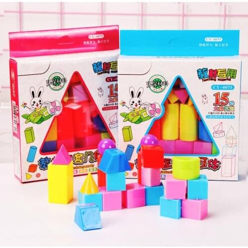 34pcs/Set Colorful Building Blocks Bright Assemblage Block Early Education Mathematics teaching Learning Toys Gifts for Kids