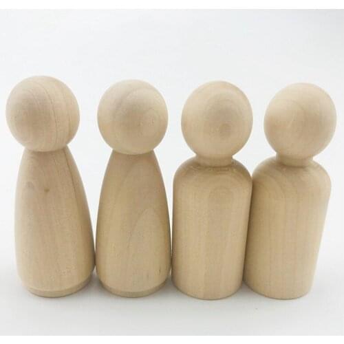 65mm(2.56in) Men/Woman Unfinished Solid Hardwood Doll Bodies Quality People Kids DIY Waldorf Toy Blocks Educational Toy for Gift