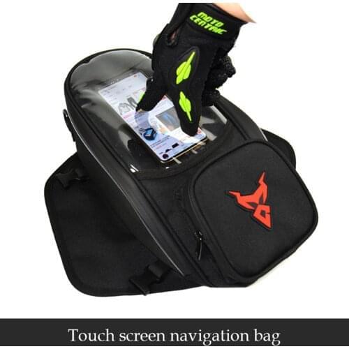 7inch Touch Screen Motorcycle Bag Moto Single Shoulder Bag Motocross Fuel Tank Bag Magnetic Fixed Straps Mobile Phone Navigation