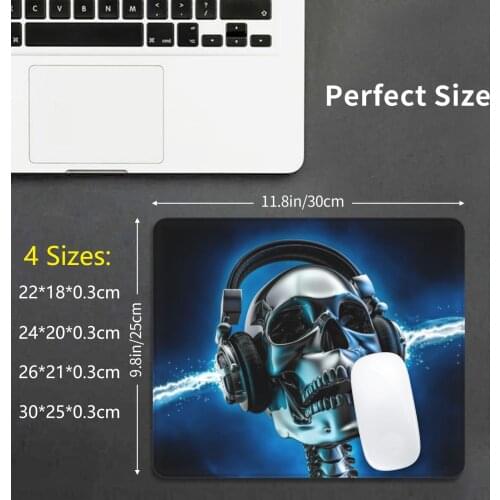 Soul Music Mouse Pad DIY Print Music Disco Rock Pop Hard Rock Headphone Headphones Skull Skeleton