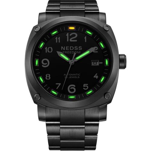 2021 New TACTO Mechanical Wristwatch For Men Luxury Tritium Green Automatic Watch Sapphire Glass Steel Watch Relogio Masculino