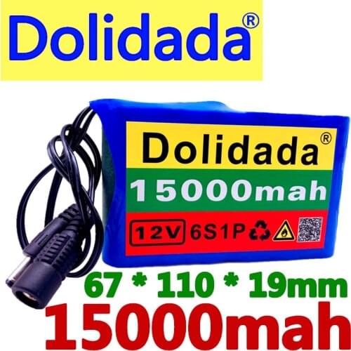 The New 12V battery pack 15Ah 18650 Rechargeable Lithium Ion battery pack capacity DC 12.6V 15000mAh CCTV Cam Monitor