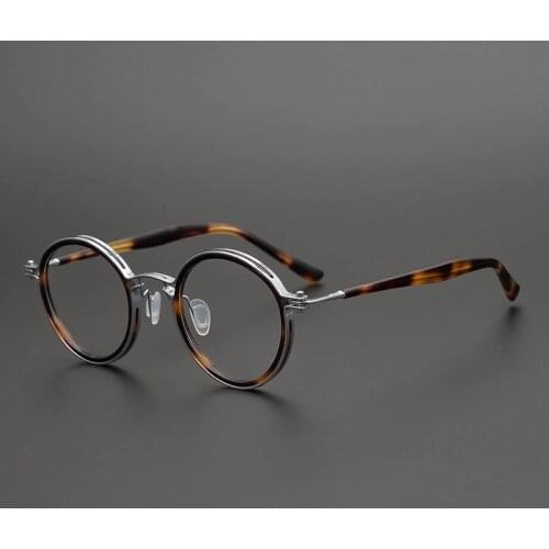 Top Quality Japanese Hand-Made Titanium Ultralight Retro Round Glasses Frame For Men Women Optic Prescription Myopia Eyeglasses