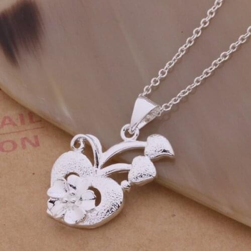 Wholesale High quality silver plated Fashion jewelry chains necklace pendant WN-175