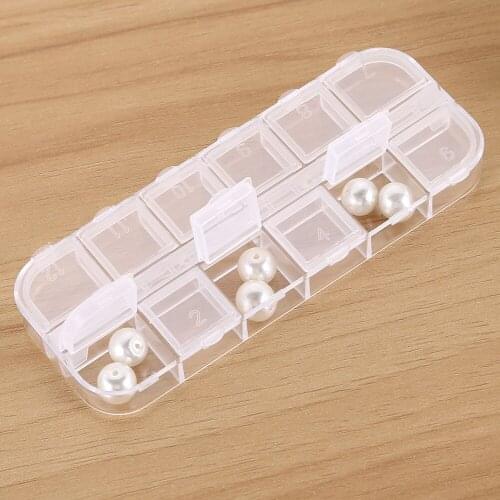 Originality Multi cover Double row transparent 12 lattice Drill box jewelry Storage box Medicine box transparent plastic box