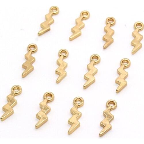 10pcs Punk Small Mini Golden Lightning Earring Charms Alloy Pendants For Necklace Bracelet Accessory DIY Jewelry Make
